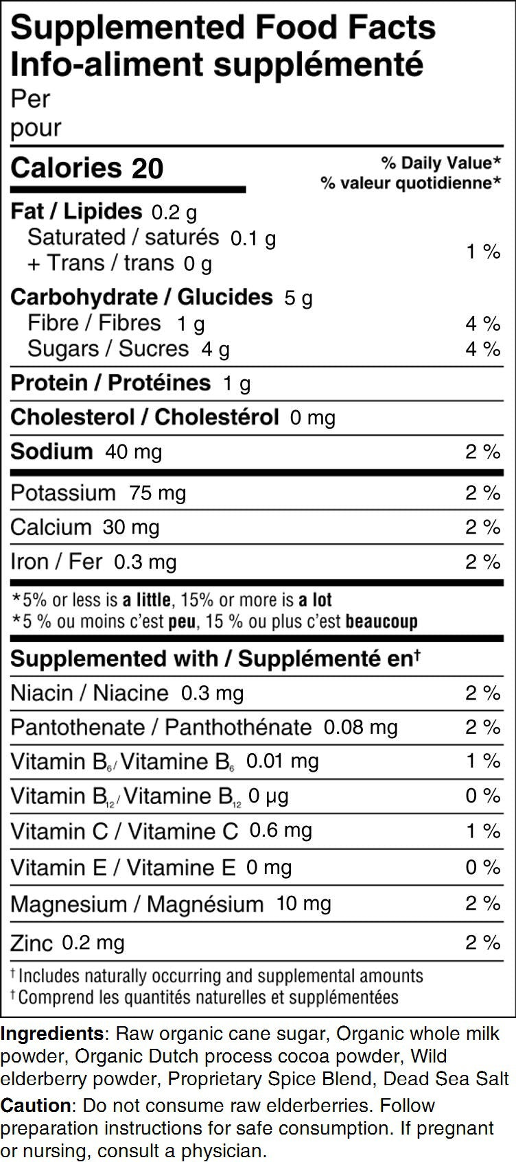Organic Elderberry Hot Chocolate- 55 grams
