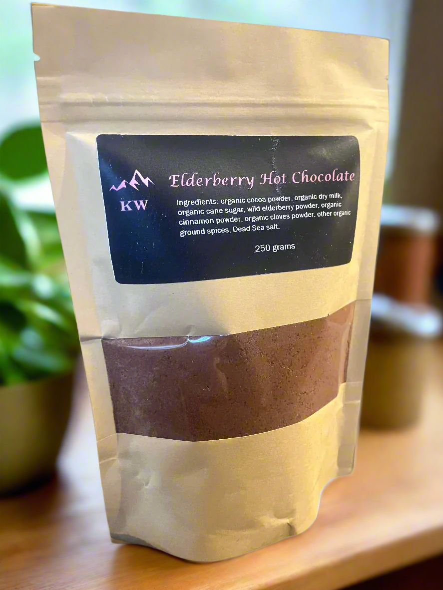 Organic Elderberry Hot Chocolate - 250 grams - Kootenay Woman