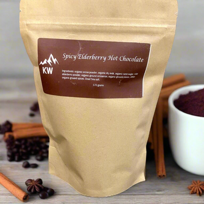 Spicy Organic Elderberry Hot Chocolate- 250 grams