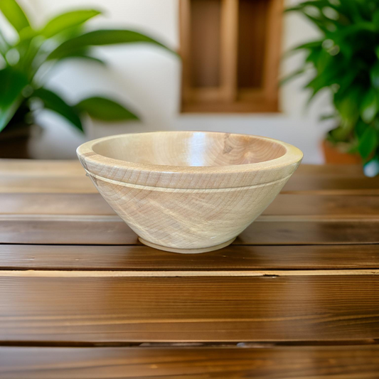 Natural Groove Birchwood Bowl- 7.25”