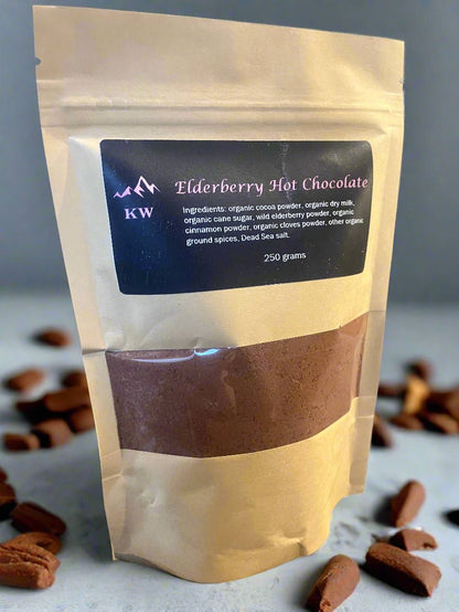 Organic Elderberry Hot Chocolate - 250 grams - Kootenay Woman