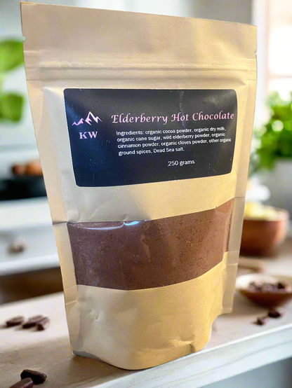 Organic Elderberry Hot Chocolate - 250 grams - Kootenay Woman