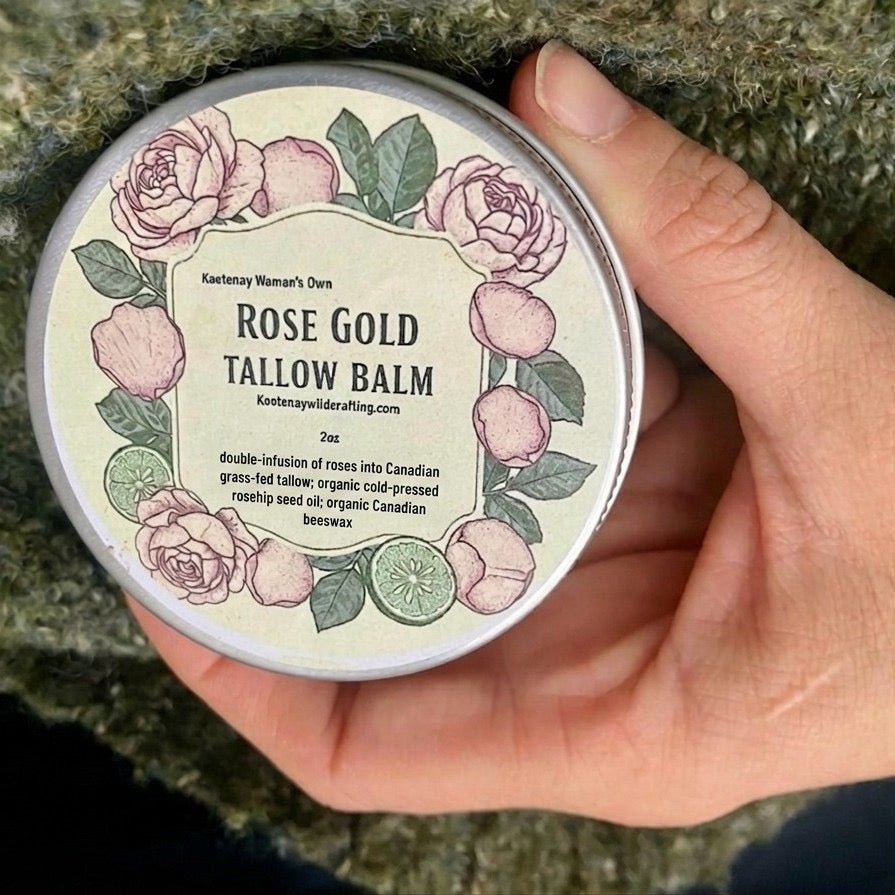 Rose Gold Tallow Balm (2oz tin) - Kootenay Woman